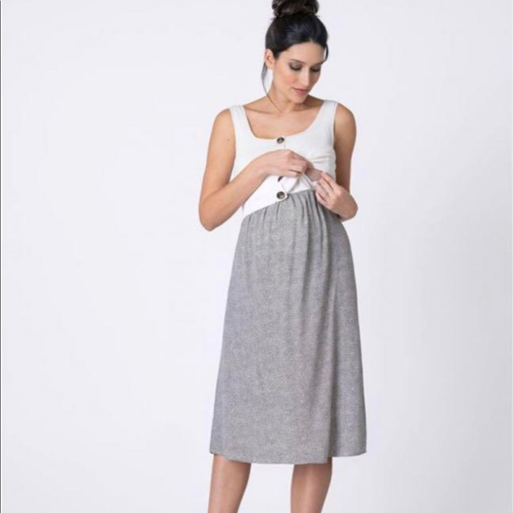 Seraphine White Double Layer Mat & Nursing Dress